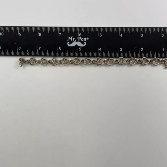 SUN ROSE GOLD-PLATED STERLING SILVER 7.50 INCH BRACELET DIAMOND X40 13.1G - Picture 9 of 14